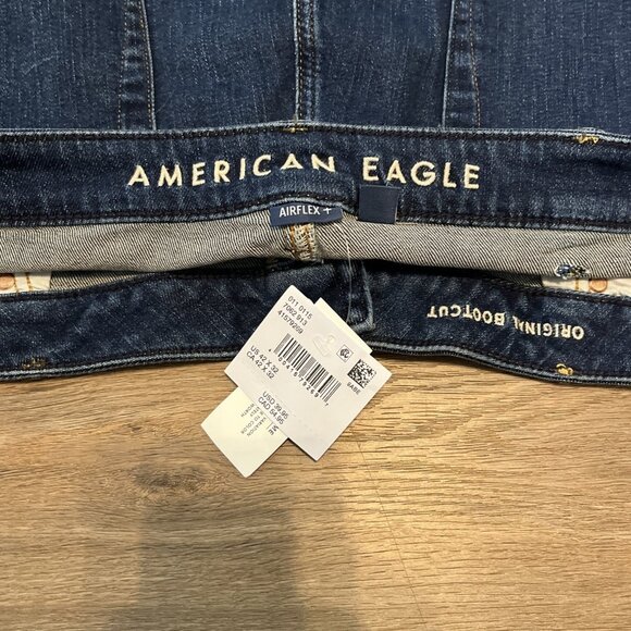 NWT American Eagle AE Original Bootcut Denim Jeans SZ 42x32 Blue Airflex Stretch - Picture 11 of 12
